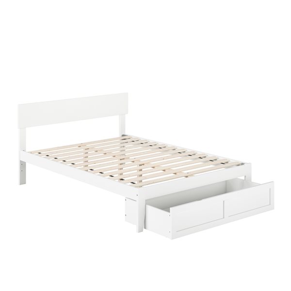 AFI Furnishings Boston Full Bed with Foot Drawer - White