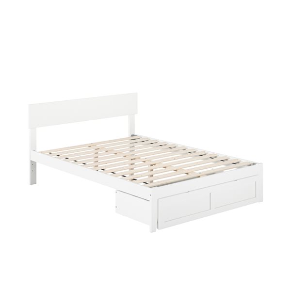 AFI Furnishings Boston Full Bed with Foot Drawer - White