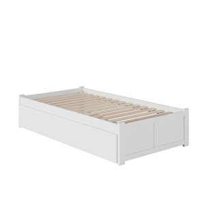 AFI Furnishings Concord Twin Bed with Footboard and Trundle - White