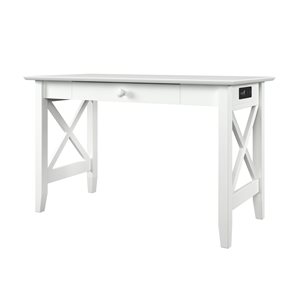 AFI Furnishings Lexi Desk with Drawer and Charging Station - White