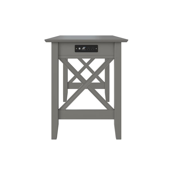 AFI Furnishings Lexi Desk with Drawer and Charger - Grey