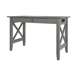 AFI Furnishings Lexi Desk with Drawer and Charger - Grey