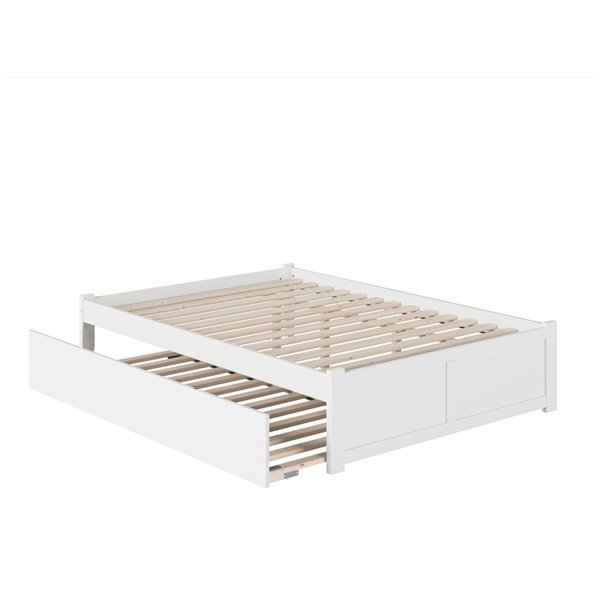 AFI Furnishings Concord Queen Bed with Footboard and Trundle -White