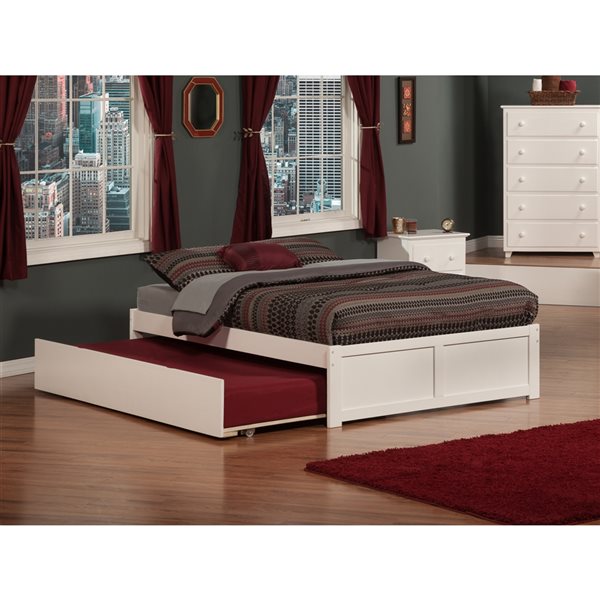 AFI Furnishings Concord Queen Bed with Footboard and Trundle -White