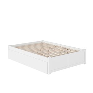 AFI Furnishings Concord Queen Bed with Footboard and Trundle -White