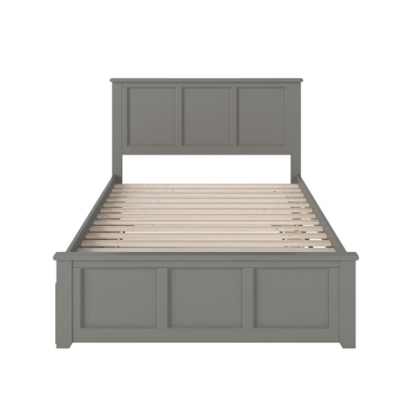 AFI Furnishings Mission Full Bed with Footboard and Urban Trundle - Grey