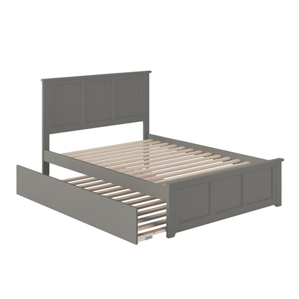AFI Furnishings Mission Full Bed with Footboard and Urban Trundle - Grey