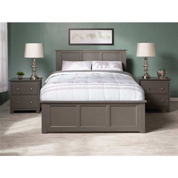 AFI Furnishings Mission Full Bed with Footboard and Urban Trundle - Grey