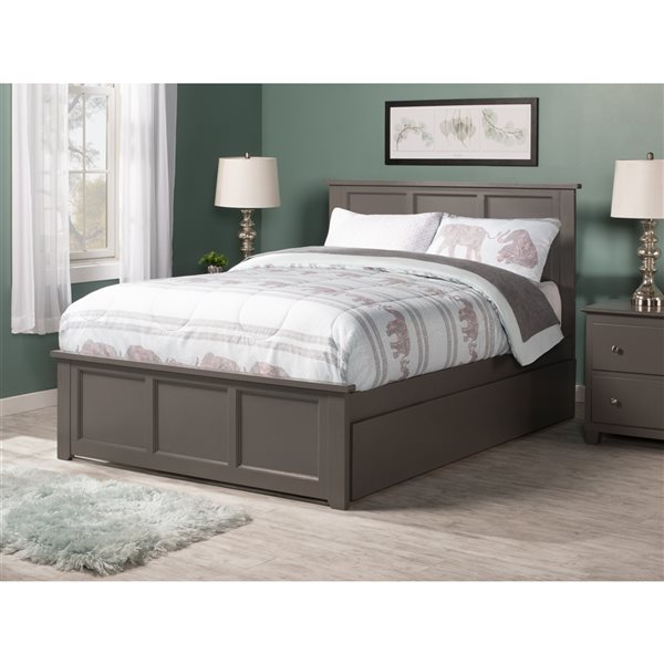 AFI Furnishings Mission Full Bed with Footboard and Urban Trundle - Grey