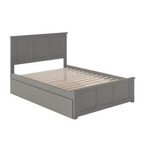 AFI Furnishings Mission Full Bed with Footboard and Urban Trundle - Grey