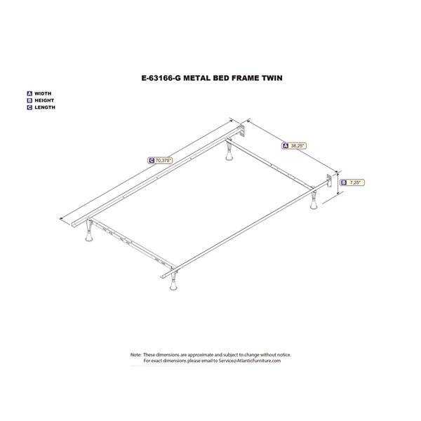 Atlantic Furniture Metal Bed Frame, How To Put A Metal Bed Frame Together