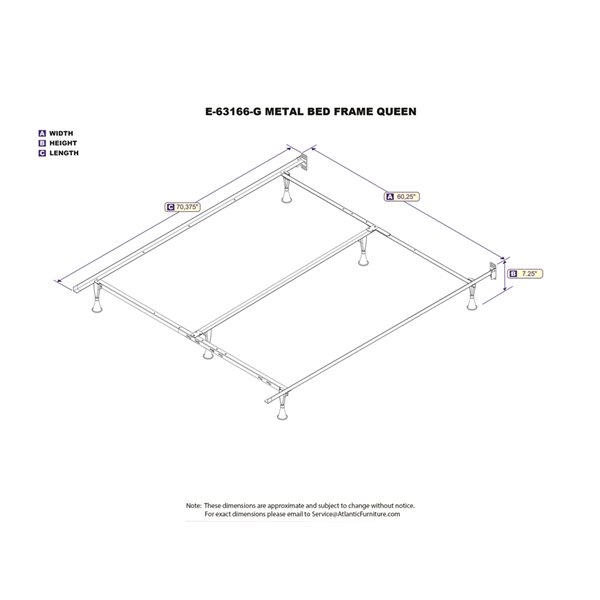 Atlantic Furniture Metal Bed Frame, How To Put A Steel Bed Frame Together