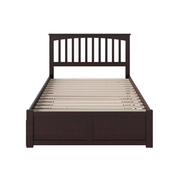 Atlantic Furniture Mission Twin Bed With Footboard Trundle Espresso Ar8732051 Rona