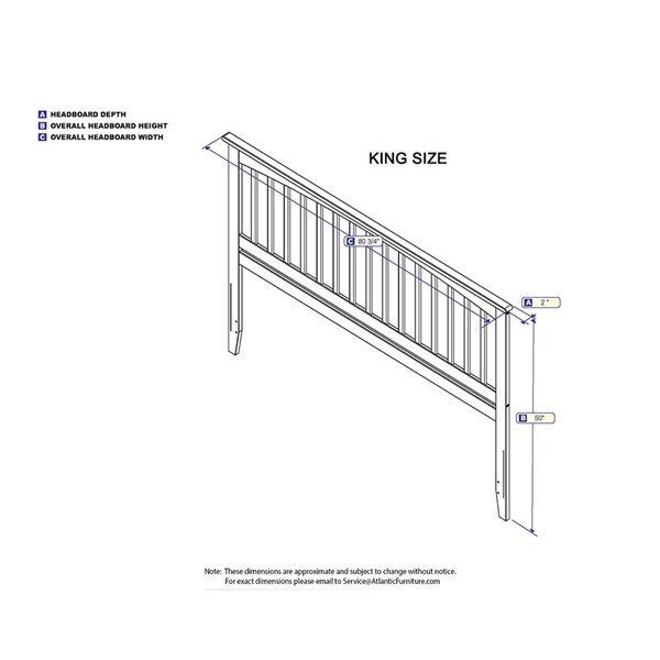 AFI Furnishings Mission Headboard - King - White