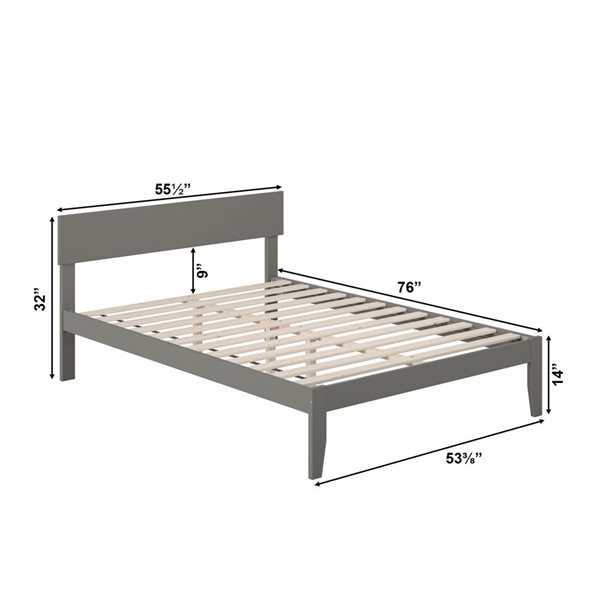 AFI Furnishings Boston Full Bed - Grey