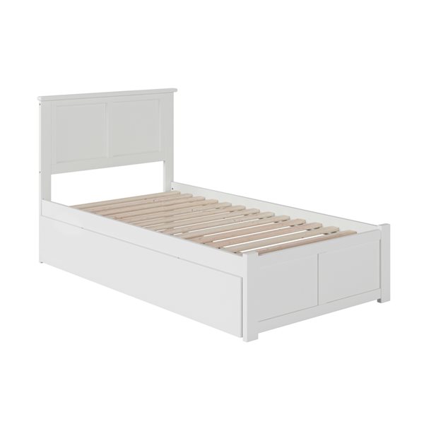 Afi Furnishings Madison Twin Bed With Footboard And Trundle - White 