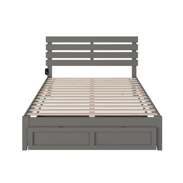 AFI Furnishings Oxford Queen Bed with Drawer/USB Charger - Grey