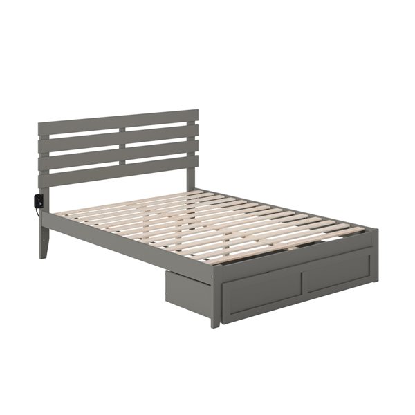 AFI Furnishings Oxford Queen Bed with Drawer/USB Charger - Grey