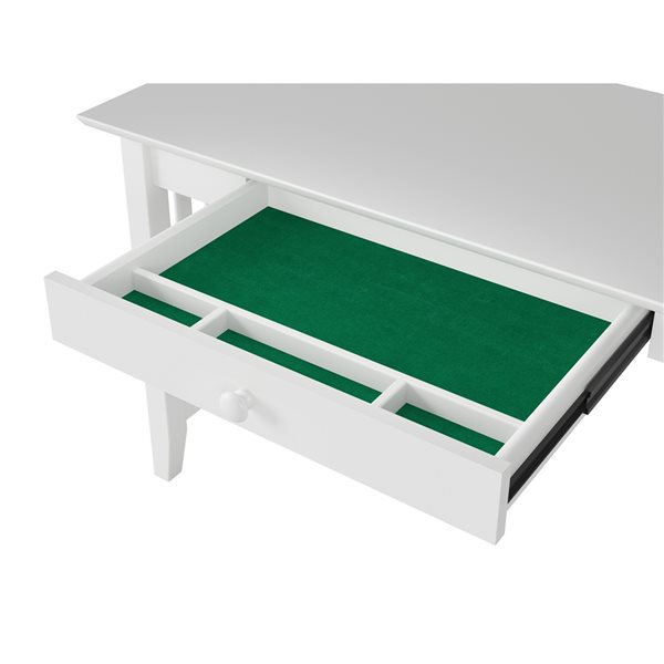 AFI Furnishings Mission Desk with Drawer and Charger - White