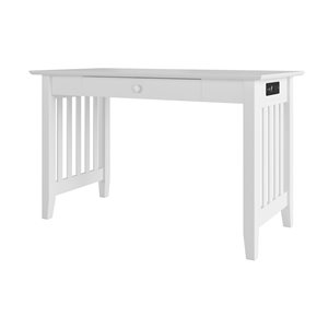 AFI Furnishings Mission Desk with Drawer and Charger - White