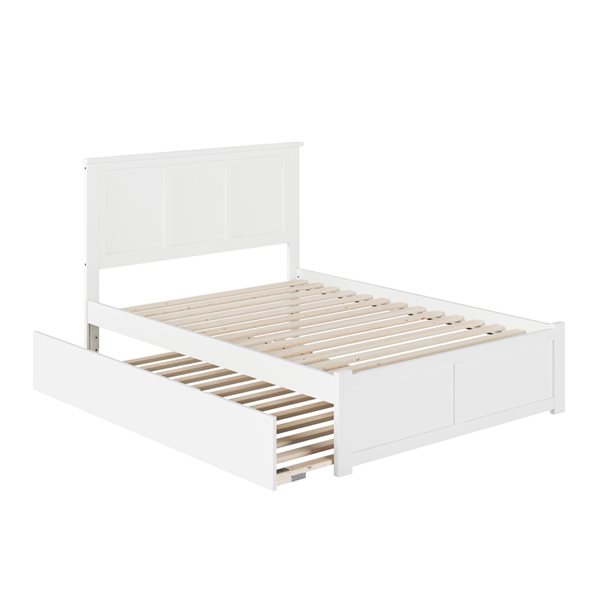 AFI Furnishings Madison Full Platform Bed with Fooboard/Trundle - White