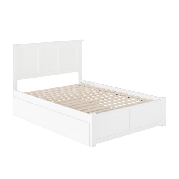 AFI Furnishings Madison Full Platform Bed with Fooboard/Trundle - White