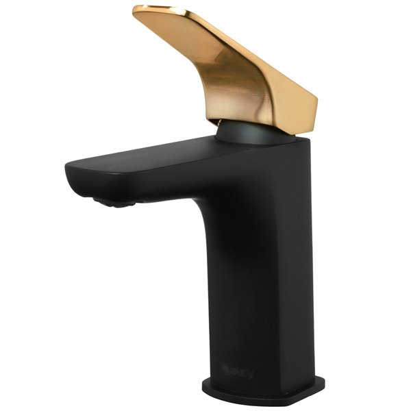 Akdy BF002-7 Matte Black/Brushed Gold 1-Handle Single Hole Bathroom Sink Faucet