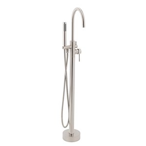 Akdy Brushed Nickel 1-Handle Residential Freestanding Bathtub Faucet with Hand Shower Included