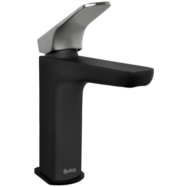 Akdy BF002-8 Matte Black/Brushed Gun Black 1-Handle Single Hole Bathroom Sink Faucet