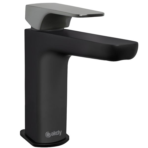 Akdy BF002-8 Matte Black/Brushed Gun Black 1-Handle Single Hole Bathroom Sink Faucet