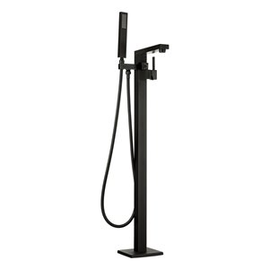 Akdy 1-Handle Residential Freestanding Bathtub Faucet with Hand Shower Included - Matte Black