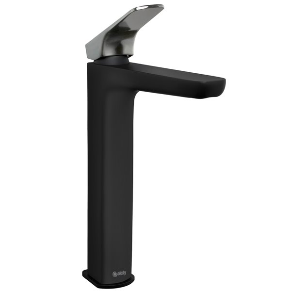 Akdy BF003-8 Matte Black/Brushed Gun Black 1-Handle Vessel Bathroom Sink Faucet