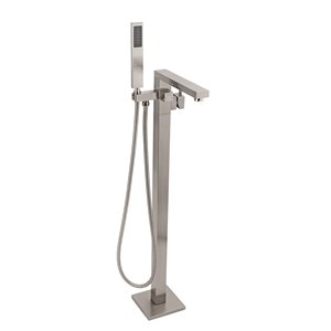 Akdy 1-Handle Residential Freestanding Bathtub Faucet with Hand Shower Included in Brushed Nickel