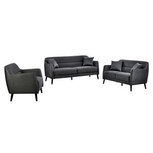 Ensemble de salon gris foncé Georgina par Mazin Industries