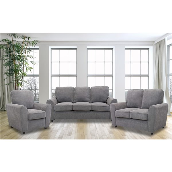 Canapé moderne Bethany polyester gris de HomeTrend