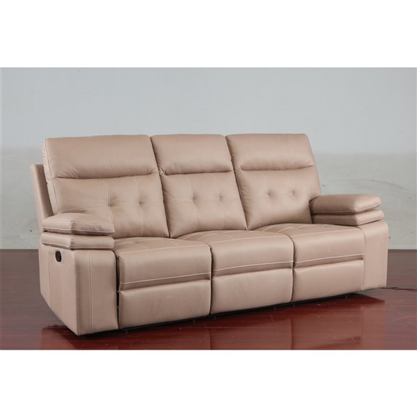 Faux Leather Reclining Sofa 95900mbr, Light Brown Faux Leather Sofa