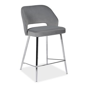 Tabouret de bar rembourré Howell gris foncé hauteur de comptoir 27 po à 26 po par HomeTrend, paquet de 2