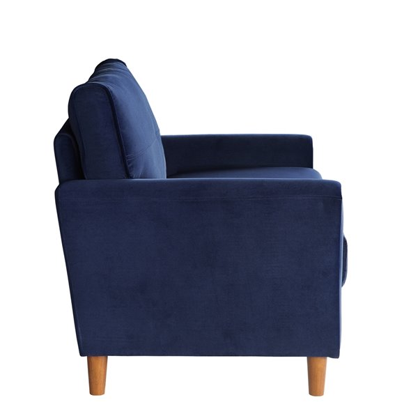 HomeTrend Dunleith Modern Blue Velvet Accent Chair – Set of 1