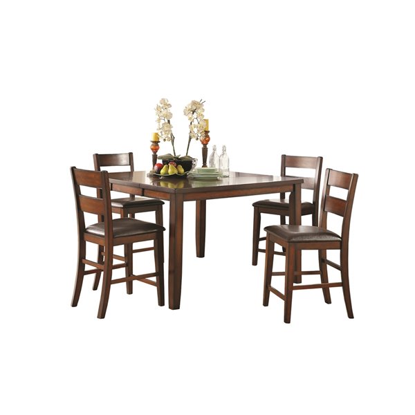 HomeTrend Mantello Brown Counter Height 22-in to 26-in Upholstered Bar Stool - 2-pack