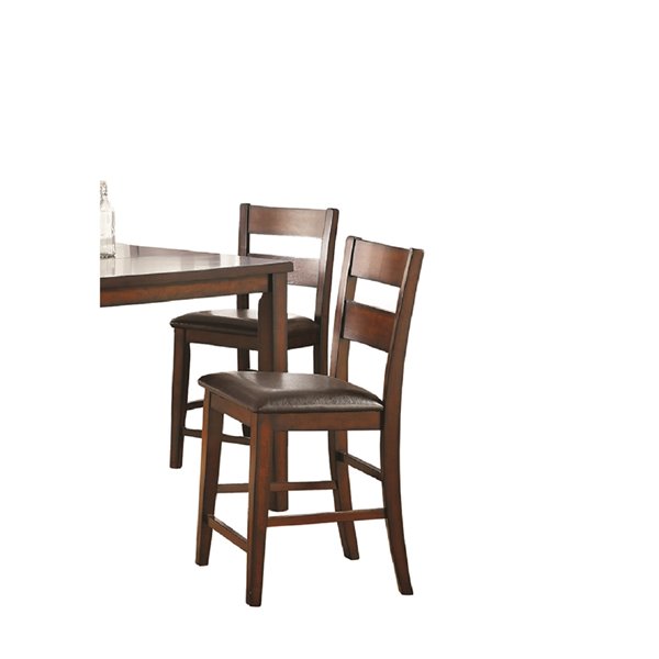 HomeTrend Mantello Brown Counter Height 22-in to 26-in Upholstered Bar Stool - 2-pack