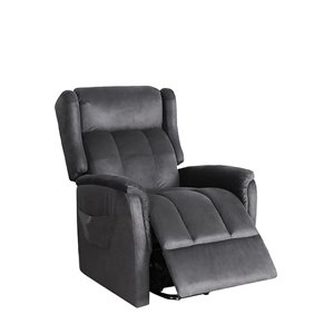 Chaise d'appoint polyester moderne gris taupe Oscar de HomeTrend, ens. de 1