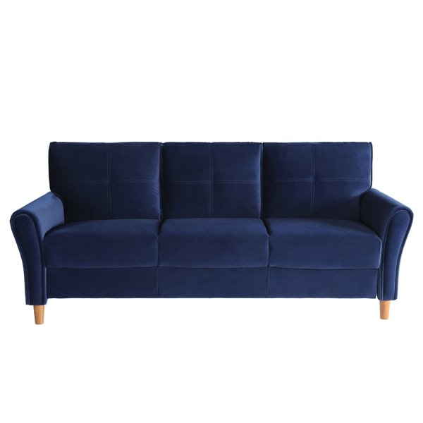 Canapé moderne Dunleith velours bleu de HomeTrend