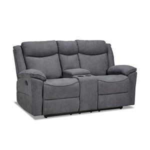 Causeuse moderne inclinable Midland polyester gris foncé de HomeTrend