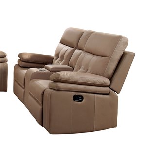 Causeuse moderne inclinable Arrow faux cuir brun pâle de HomeTrend