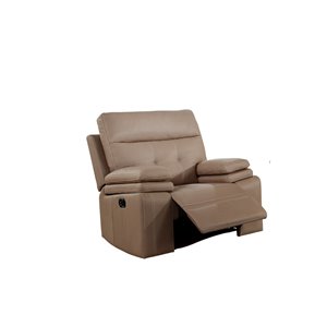 Fauteuil inclinable Arrow similicuir brun pâle par HomeTrend