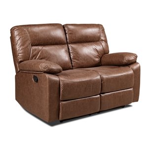 Causeuse moderne inclinable Glover microfibre brun de HomeTrend
