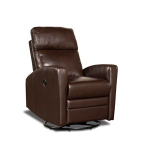 Fauteuil inclinable électrique pivotant Barnett similicuir brun foncé par HomeTrend