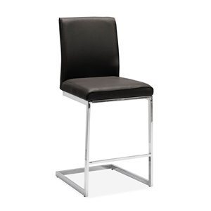 Tabouret de bar rembourré Shirelle noir hauteur de comptoir 26 po à 26 po par HomeTrend, paquet de 2