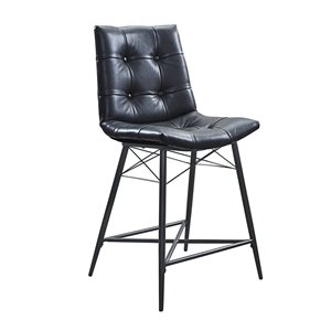Tabouret de bar rembourré Satine gris foncé hauteur de comptoir 29 po à 26 po par HomeTrend, paquet de 2
