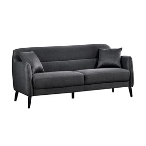 Canapé milieu du siècle Georgina polyester gris foncé de HomeTrend